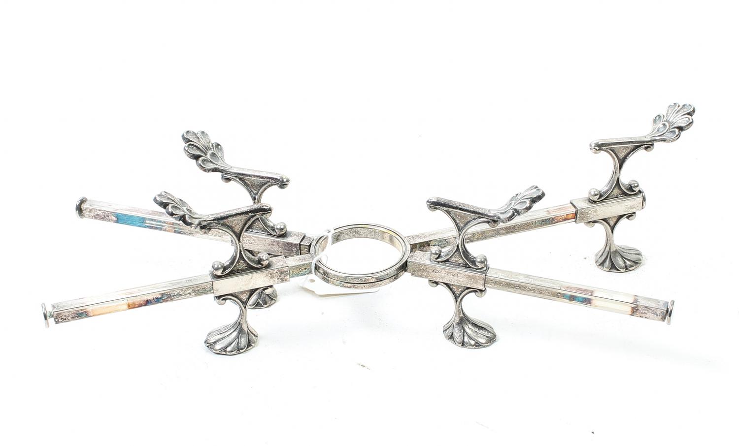 An Italian Silver-Plate Dish Cross Width 14 3/8 inches.