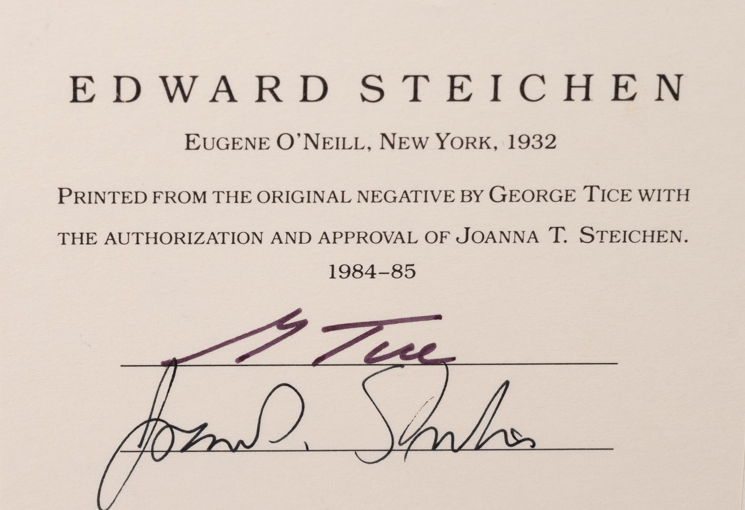 A group of five photographs (from In The Studio printed by George Tice with labels signed by George Tice and Joanna Steichen)