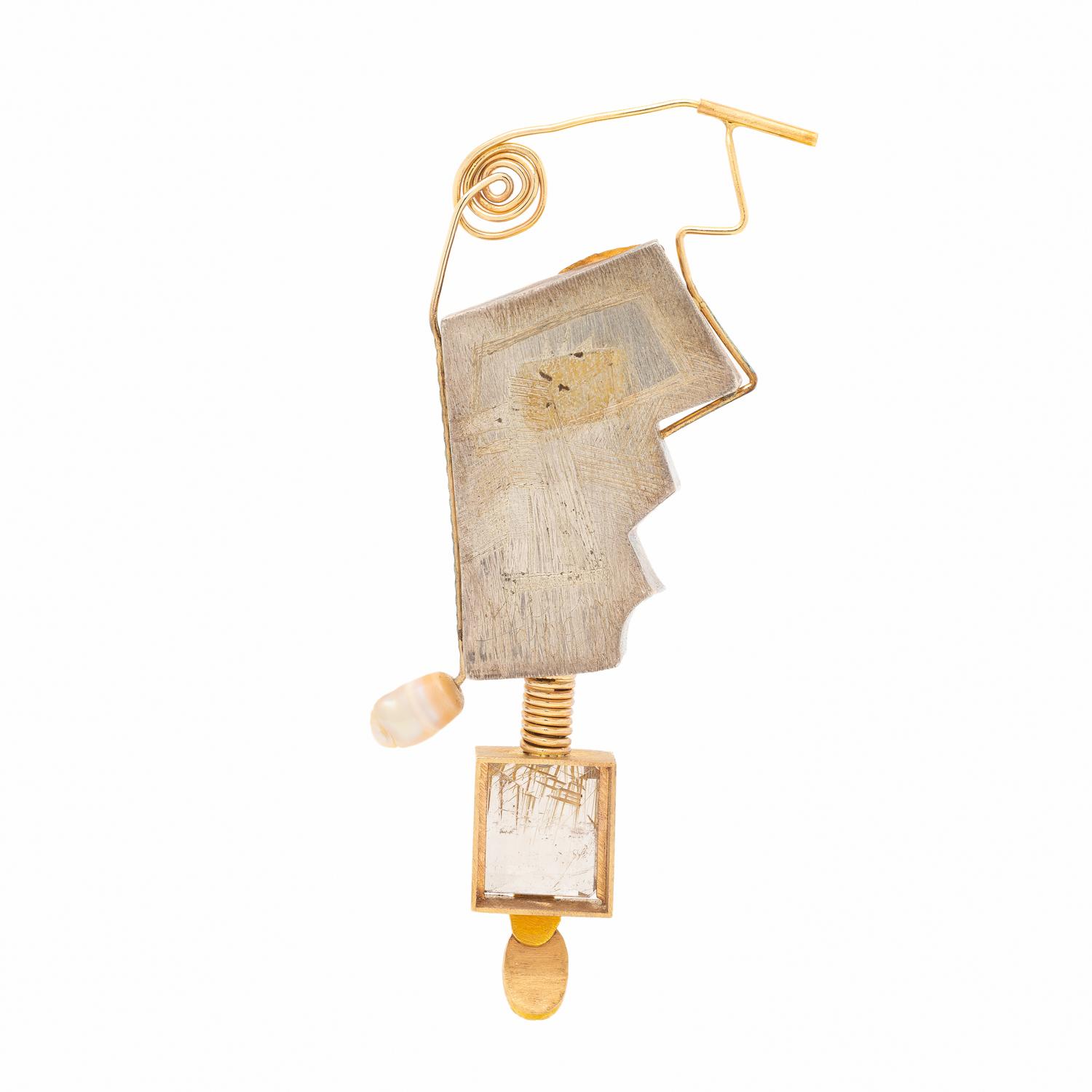 WILLIAM HARPER, ENAMEL AND MULTIGEM BROOCH