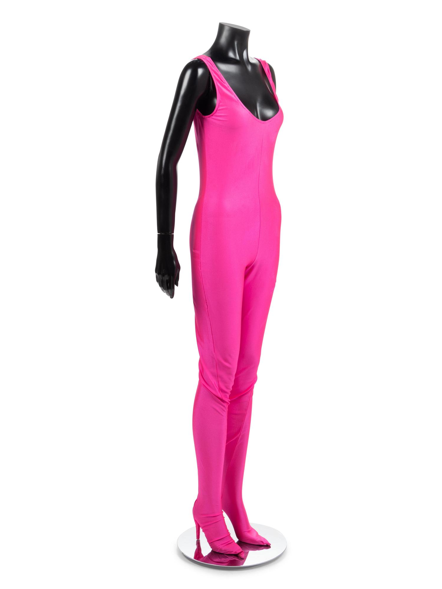Paco Rabanne Nylon Rain Coat with Pink Jumpsuit, 1990s