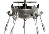 A Contemporary Pewter Five-Light Chandelier