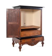 An Indo-Portuguese Parcel Ebonized Walnut Armoire