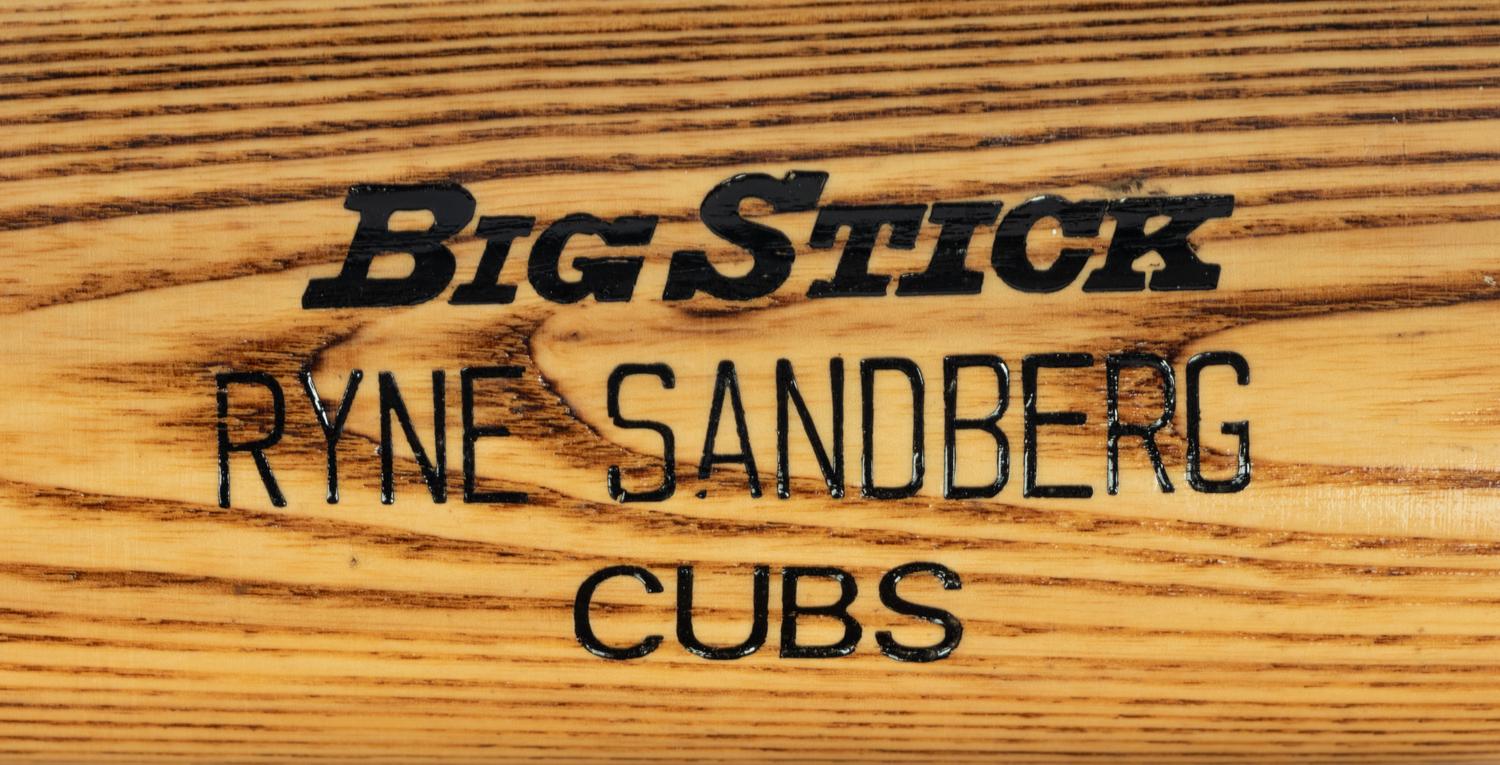 A Group of Ryne Sandberg and Andre Dawson Promotional Bats Gifted to Chicago Cubs Wrigley Field Head Scorekeeper,