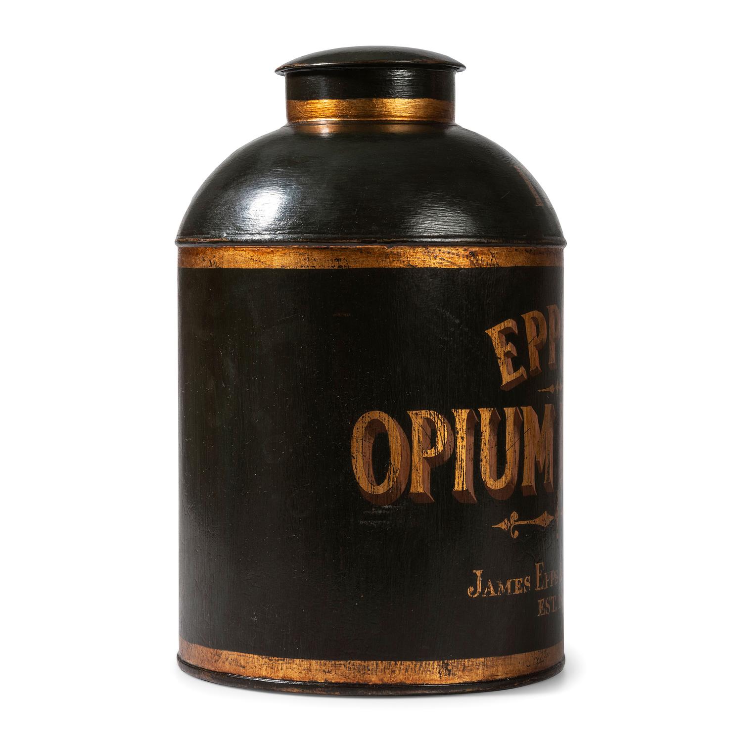A Painted Tin Epps's Opium Indica Drug Cannister