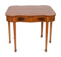 An American Federal Style Crossbanded Mahogany and Veneered Card Table