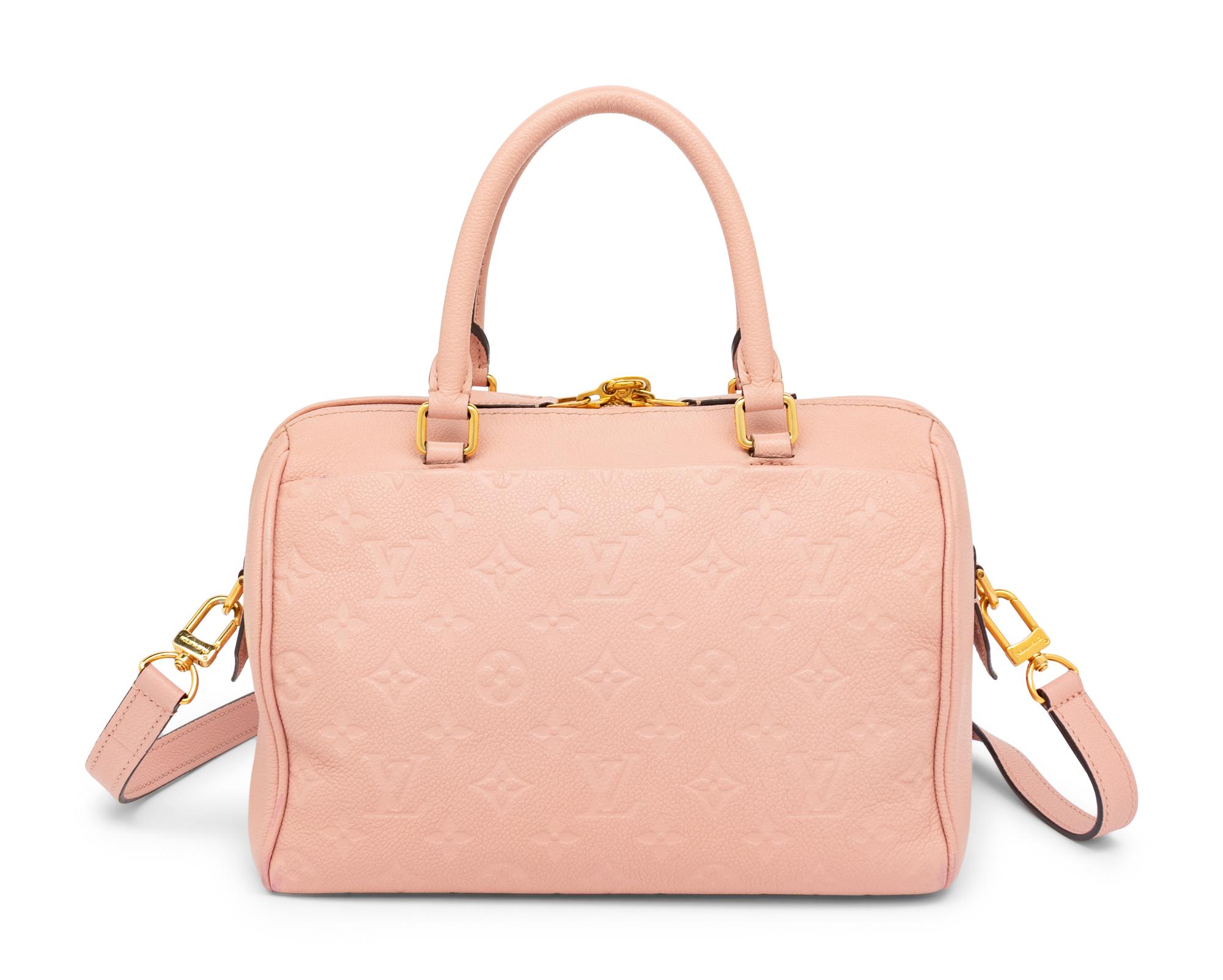 LOUIS VUITTON, PINK EMPREINTE SPEEDY BANDOULIERE 25 NM