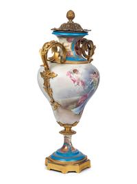 A Gilt Bronze Mounted Sèvres Style Porcelain Urn