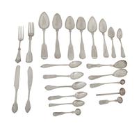 A Collection of American Coin Silver Flatware