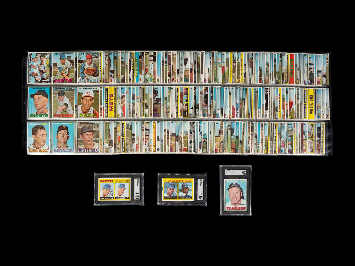 A Complete Set of 1967 Topps Baseball Cards Including SGC Graded Key Cards (609/609),