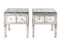 A Pair of Contemporary Mirrored Side Tables