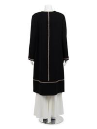 Ralph Rucci Wool Crepe Coat with Knotted Fabric Trim