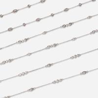 A Set of Three 14K White Gold and Diamond Chains