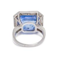 UNHEATED CEYLON SAPPHIRE AND DIAMOND RING