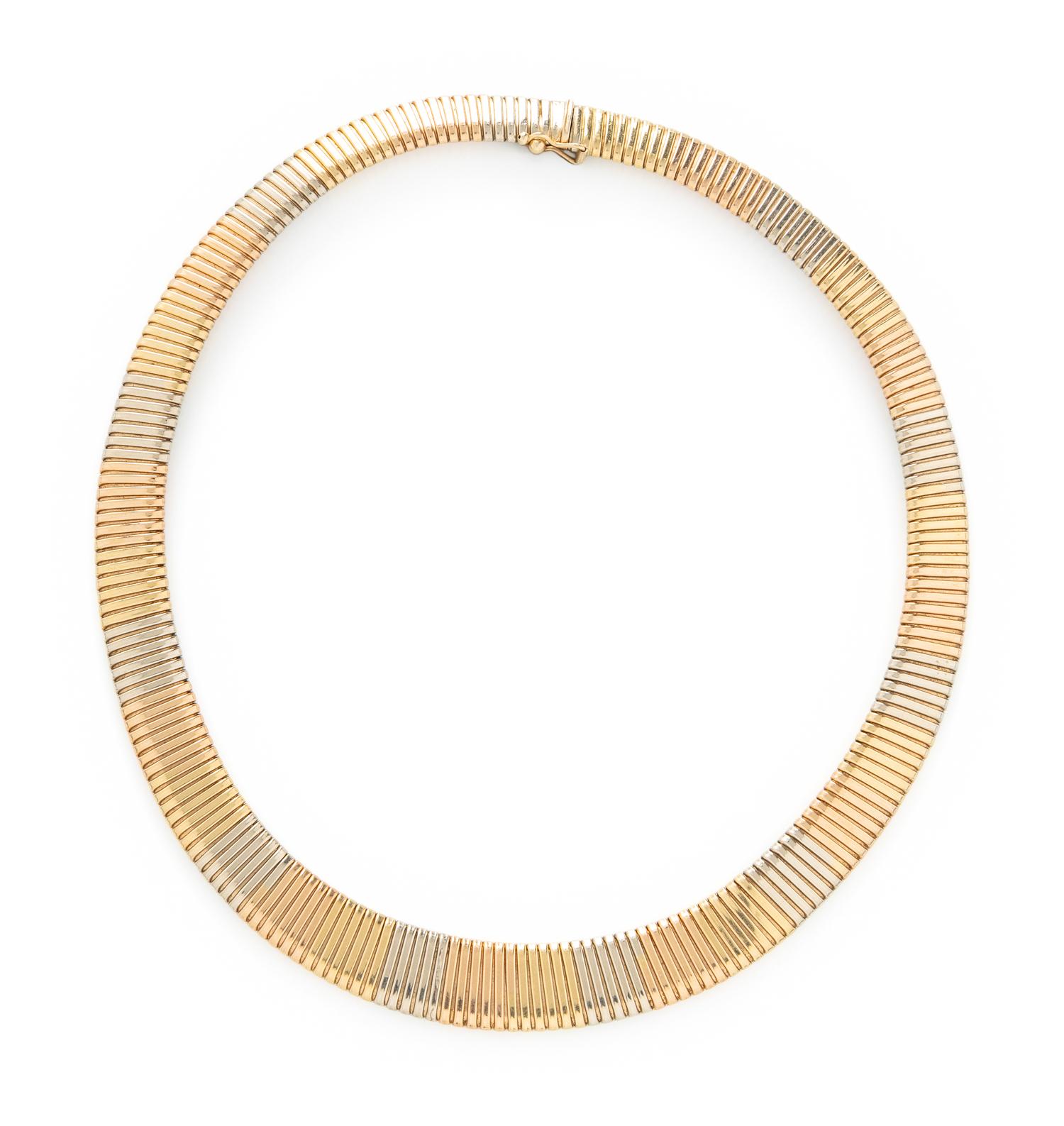 TRICOLOR GOLD TUBOGAS NECKLACE