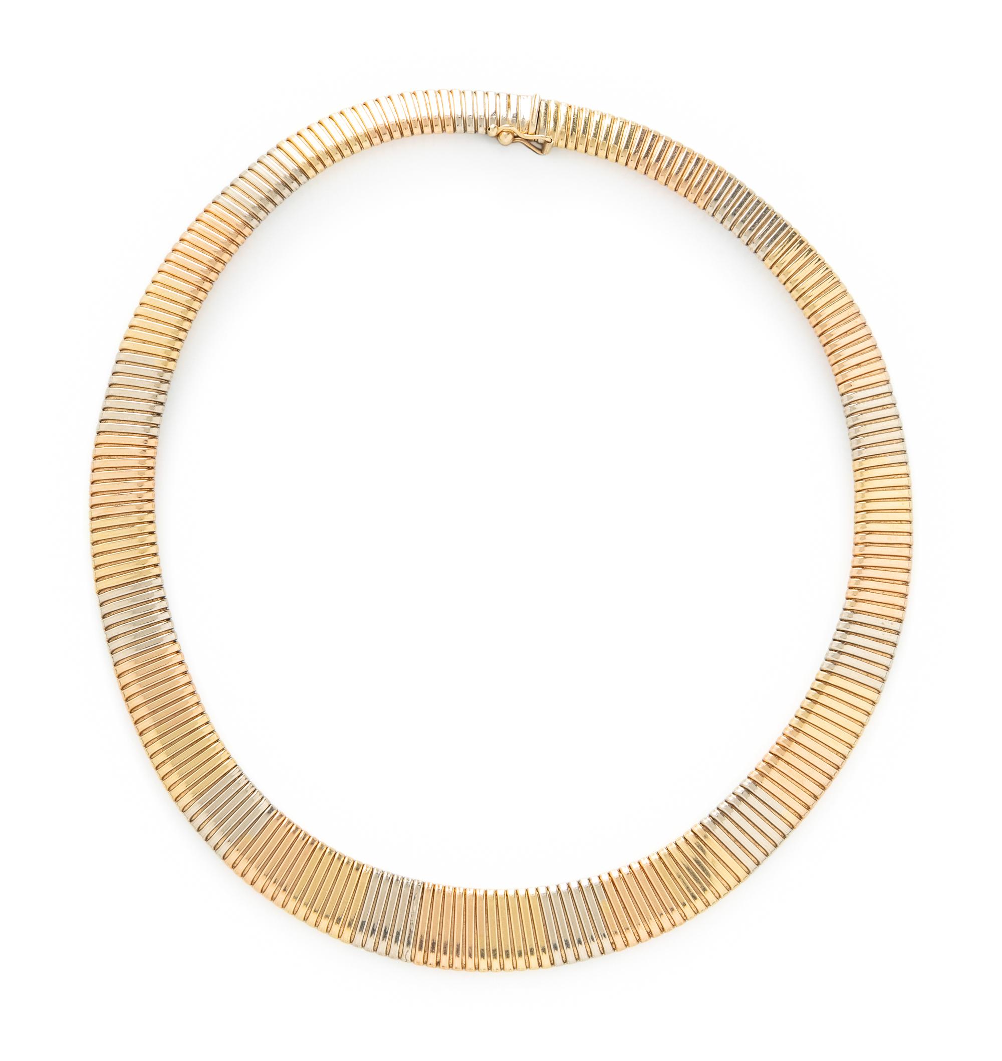 TRICOLOR GOLD TUBOGAS NECKLACE