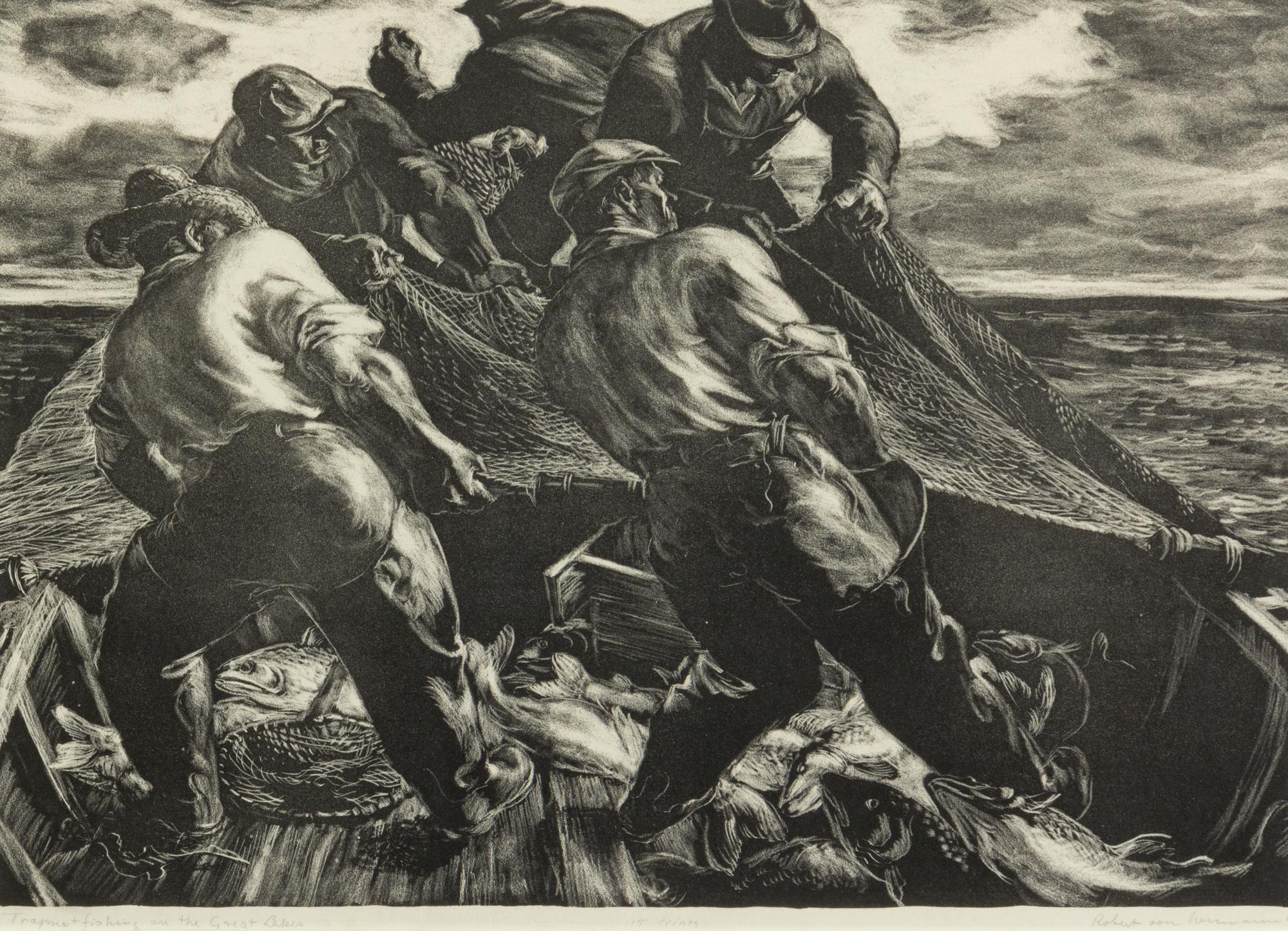 Robert Von Neumann, (German/American, 1888-1976), Trapping and Fishing on the Great Lakes