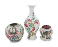 Five Chinese Famille Rose Porcelain Articles