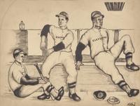 R.B. Kitaj (American, 1932-2007) — Untitled (Baseball Players)
