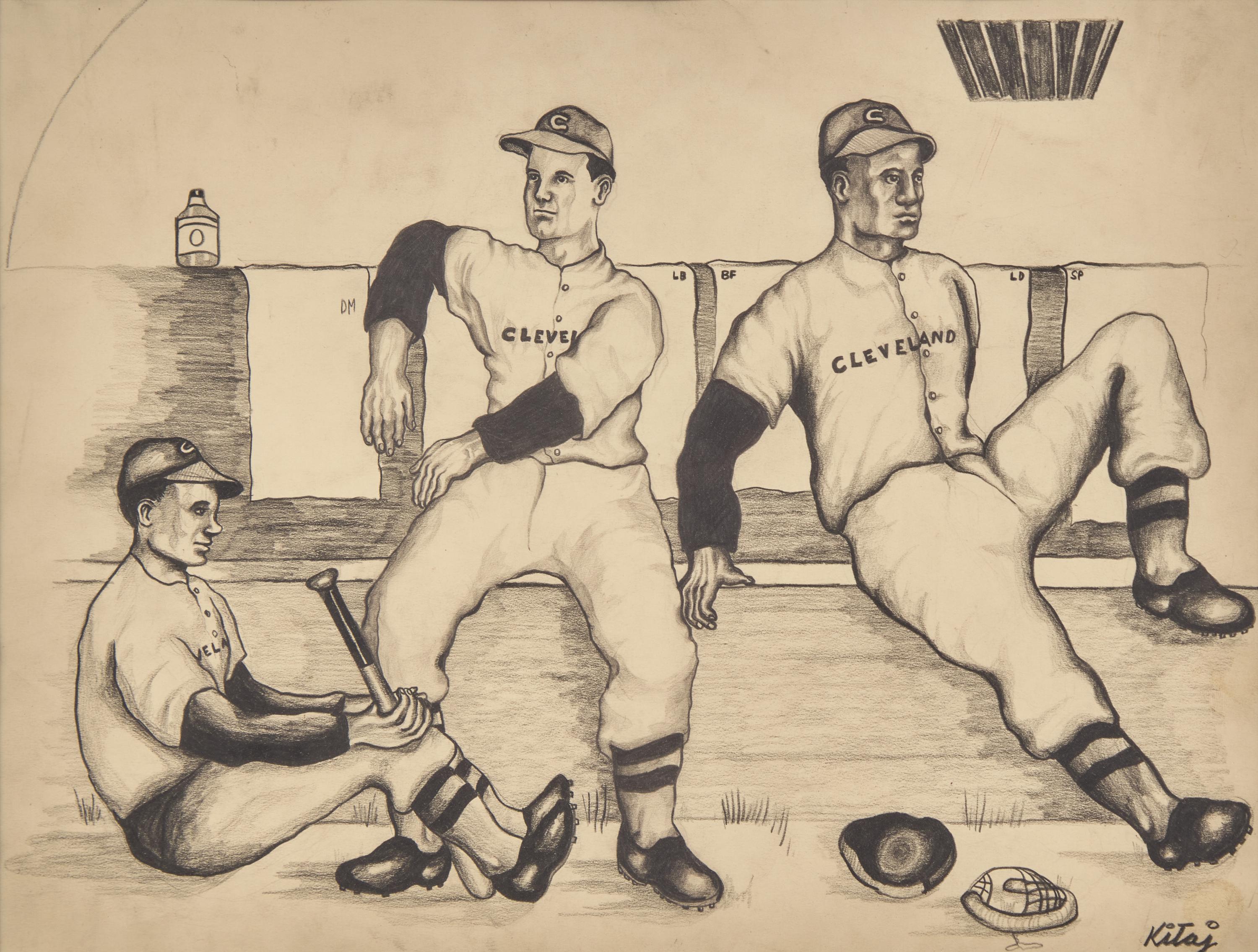 R.B. Kitaj (American, 1932-2007) — Untitled (Baseball Players)