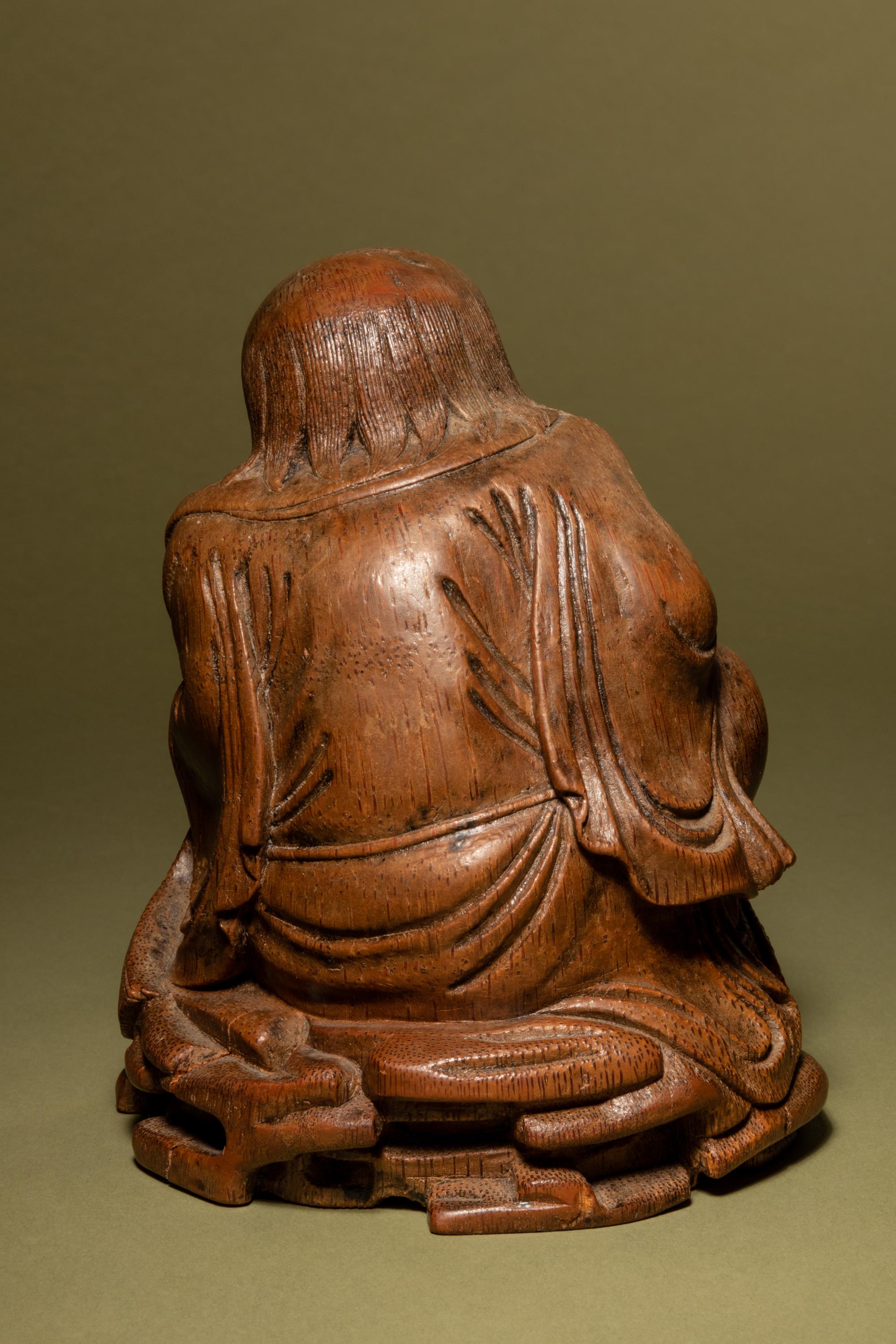 A Carved Bamboo Figure of Liuhai and Toad