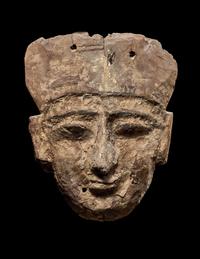 An Egyptian Painted Wood Mummy Mask