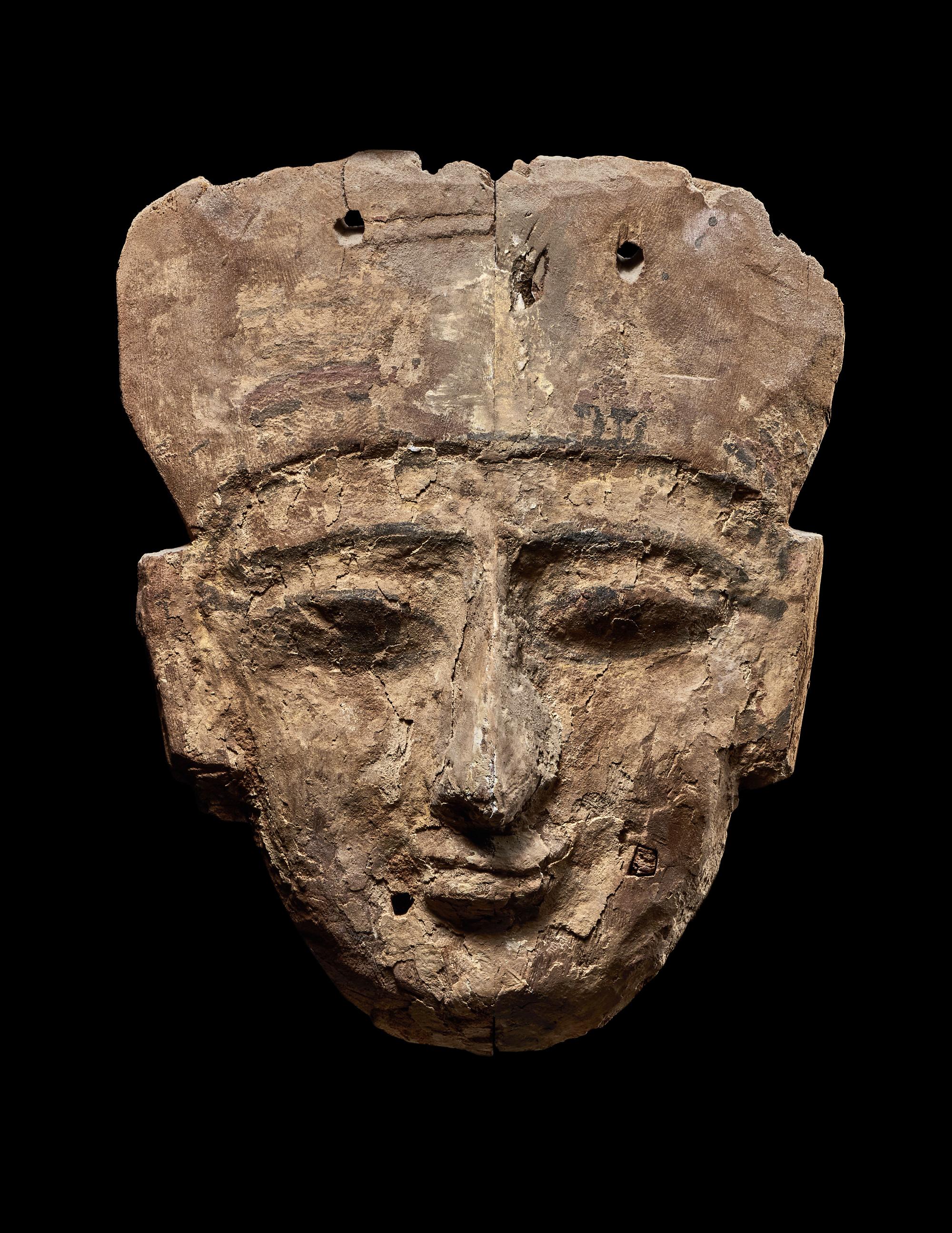 An Egyptian Painted Wood Mummy Mask