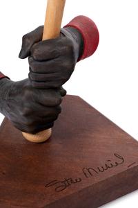 A Stan Musial Signed Autograph Baseball Bat "Hitter's Hands" Display Featuring Life Cast Bronze of Musial's Grip,
