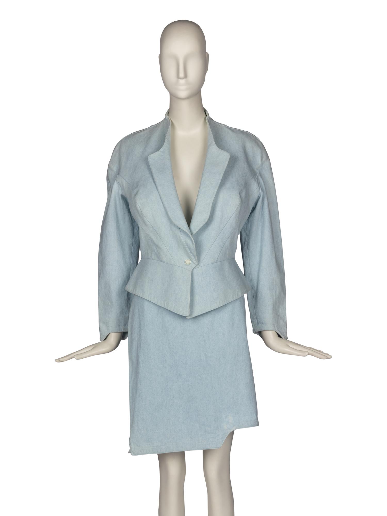 Thierry Mugler Denim Skirt Suit, 1980s