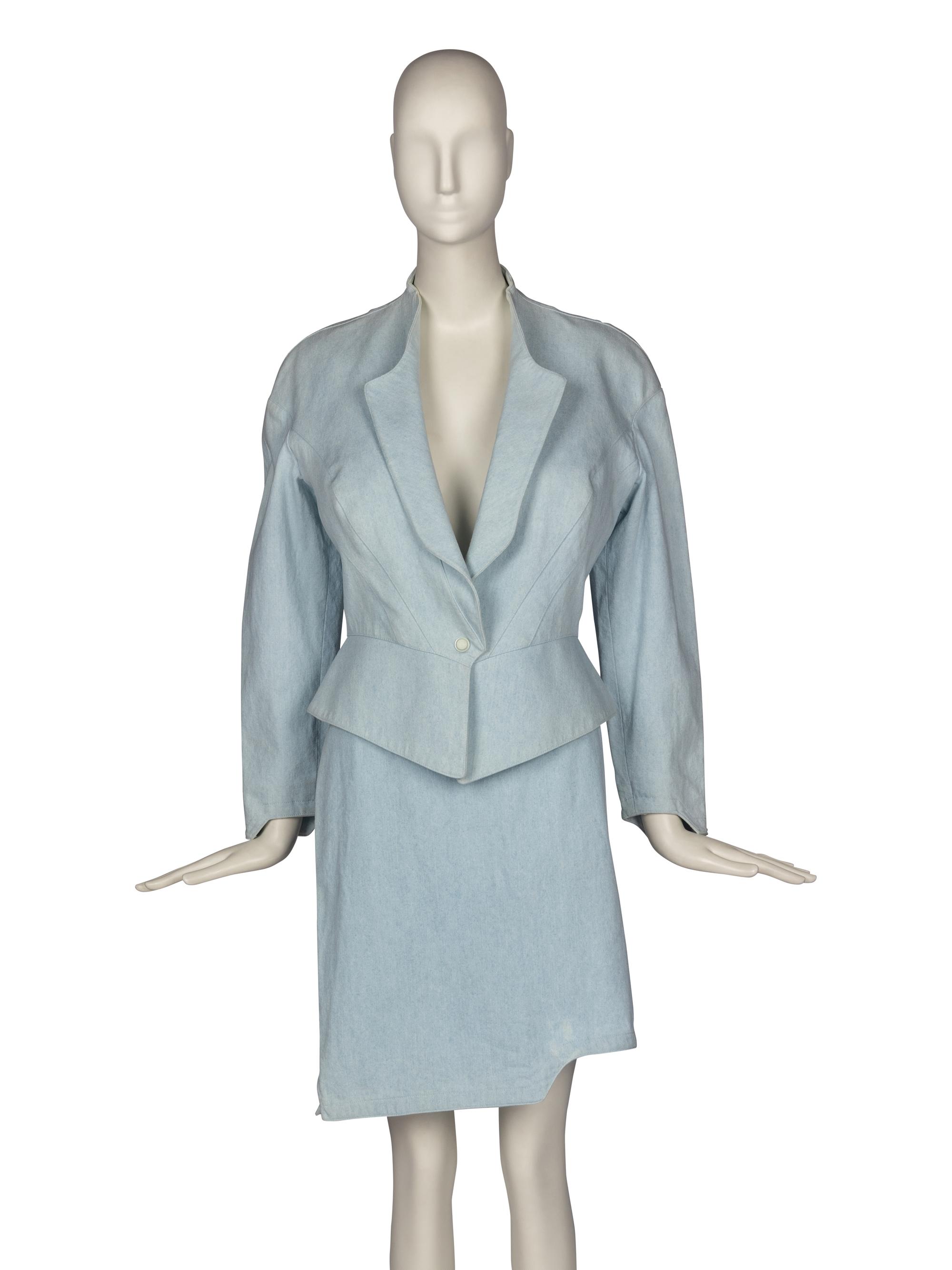 Thierry Mugler Denim Skirt Suit, 1980s