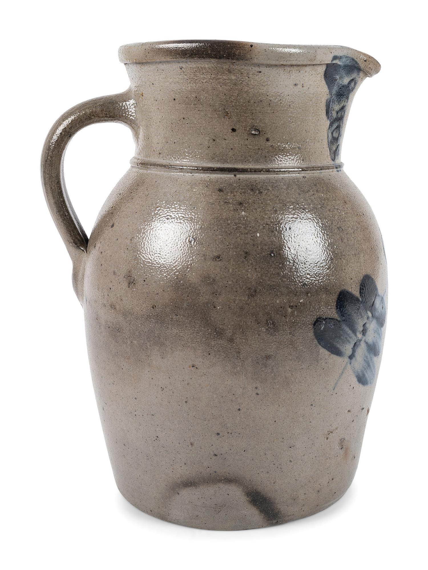 A Cobalt Decorated Stoneware Pitcher