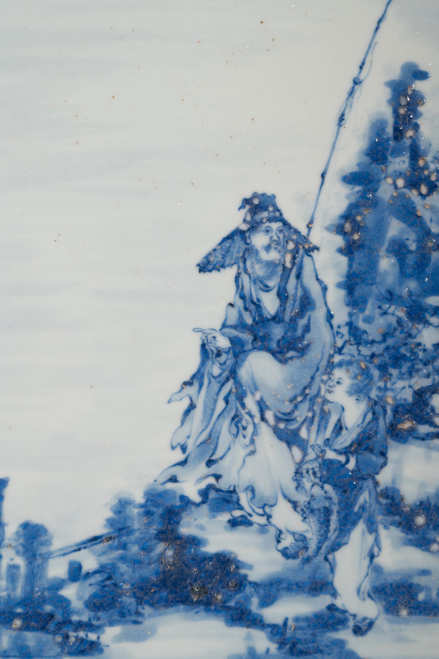 A Chinese Blue and White Porcelain Hanging Screen