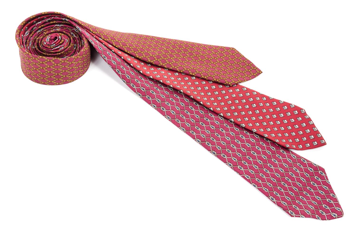 A Group of Three Hermes Silk Ties,