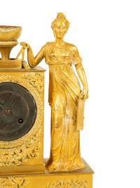 An Empire Gilt Bronze Mantel Clock