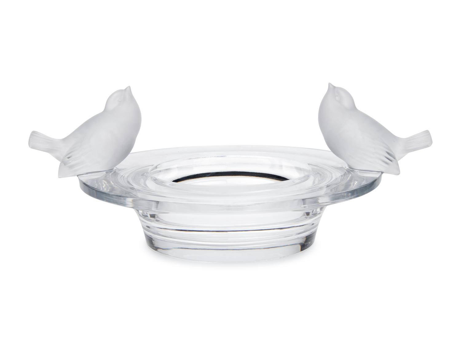 A Lalique Deux Moineaux Centerpiece