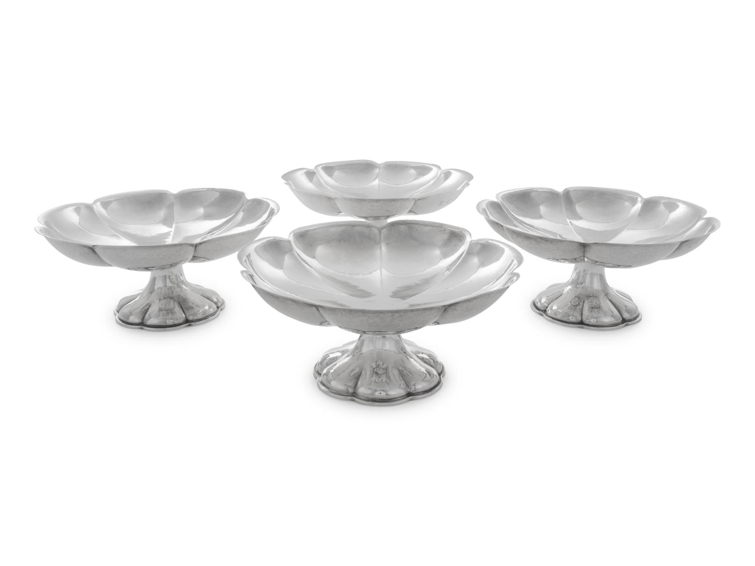 A Set of Four American Silver Compotes