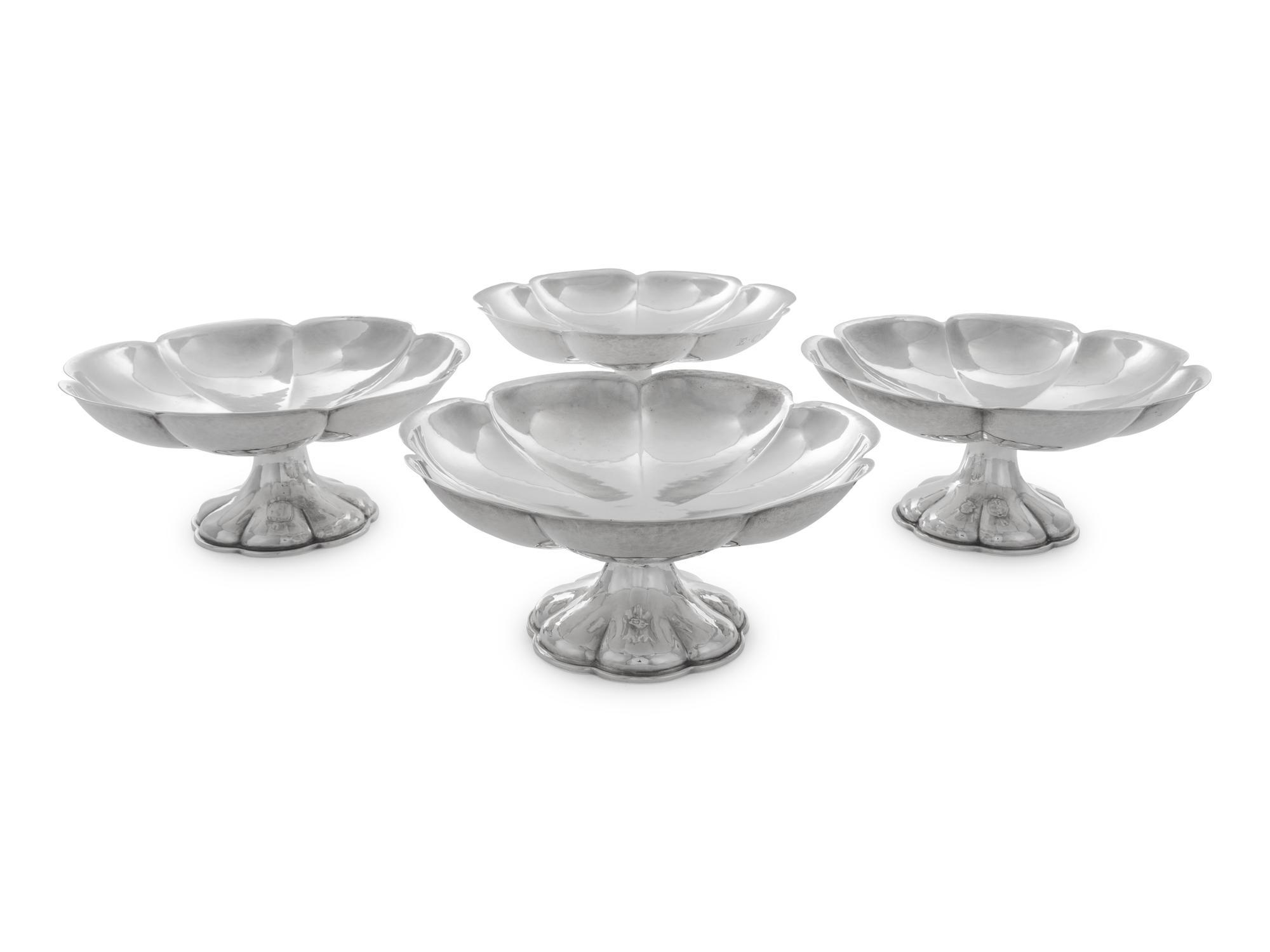 A Set of Four American Silver Compotes