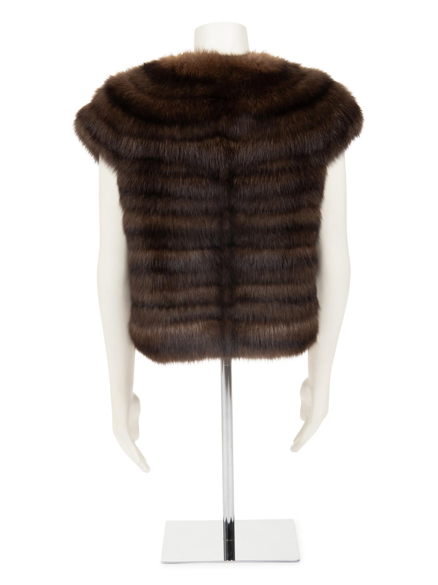J. Mendel Sable Fur Sleeveless Jacket