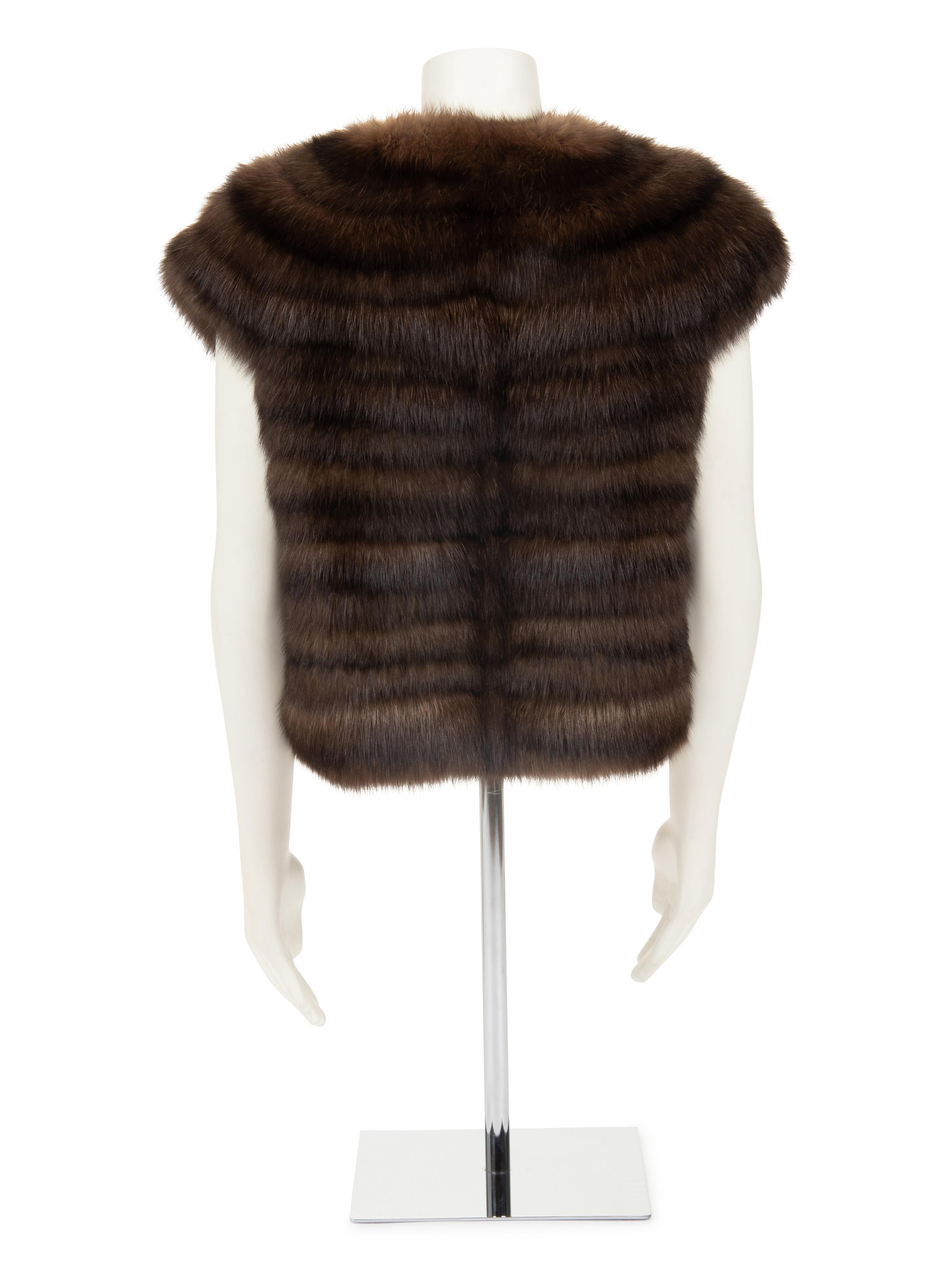 J. Mendel Sable Fur Sleeveless Jacket
