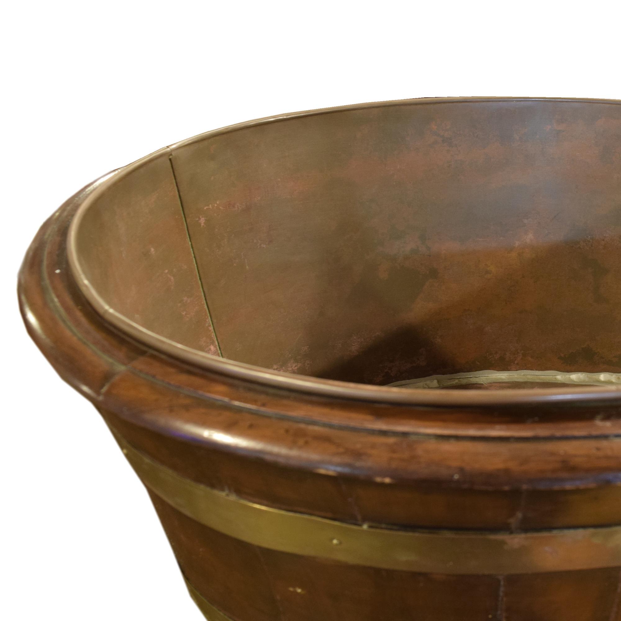 A Brass Banded Mahogany Cellarette 27" W x 21.5" D x 11.5" H — England, 19th Century