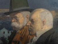 Three Men Drinking within a Landscape