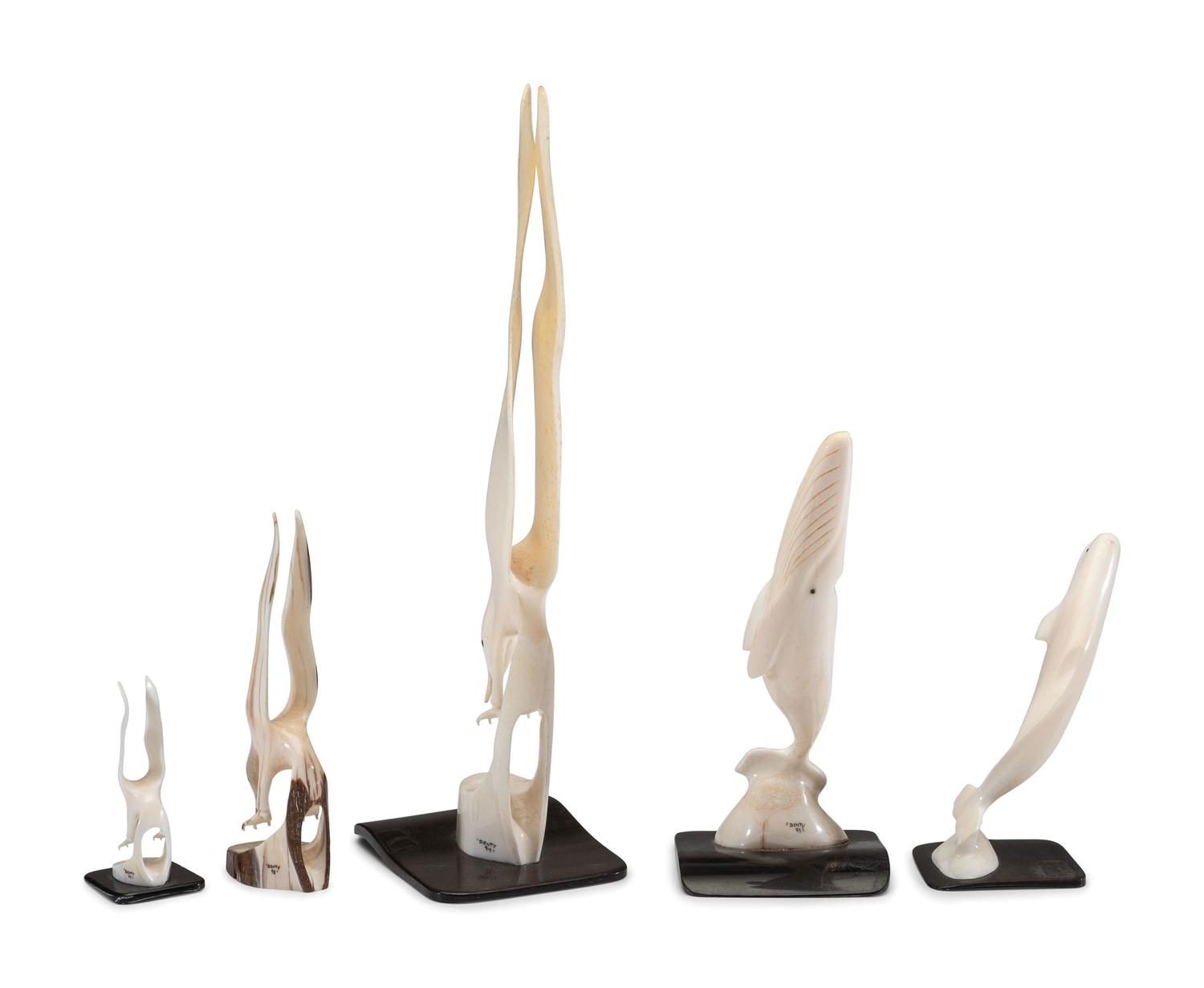 Carved Walrus Ivory Sculptures