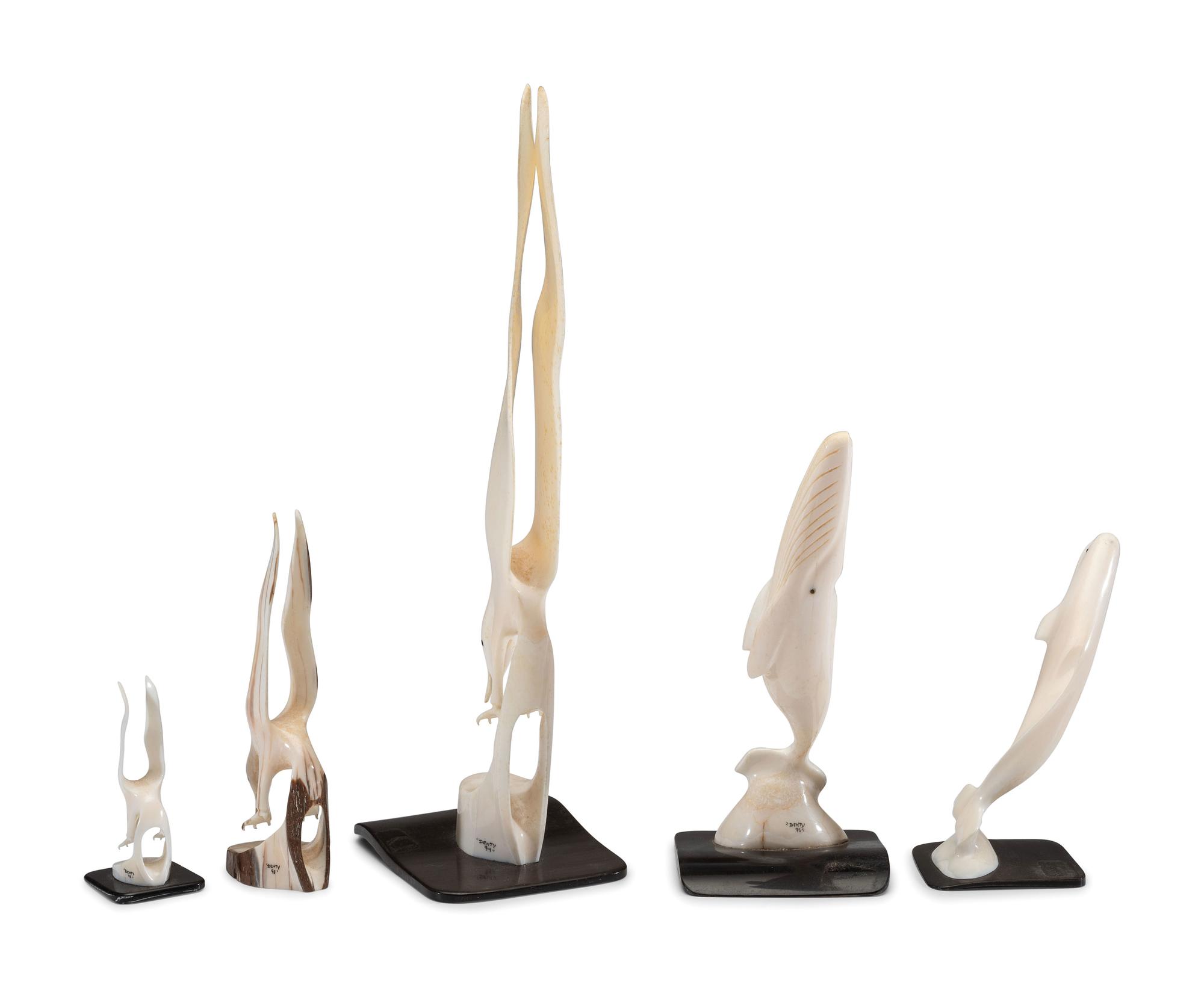 Carved Walrus Ivory Sculptures
