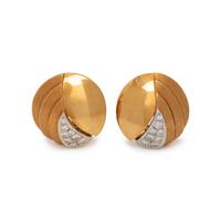 YELLOW GOLD AND DIAMOND EARCLIPS