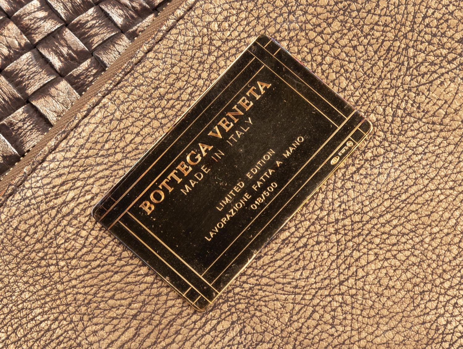 Bottega Veneta Limited Edition Metallic Intrecciato Leather Cabat Tote, c.2008