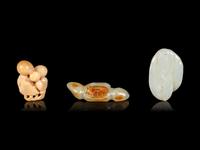 Twelve Chinese Carved Jade Figures of Fruits