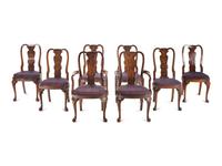 A Set of Eight George I Style Walnut Dining Chairs