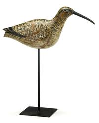Carved and painted curlew shorebird decoy nantucket, ma, circa 1910