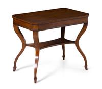 An American Parcel Ebonized Occasional Table
