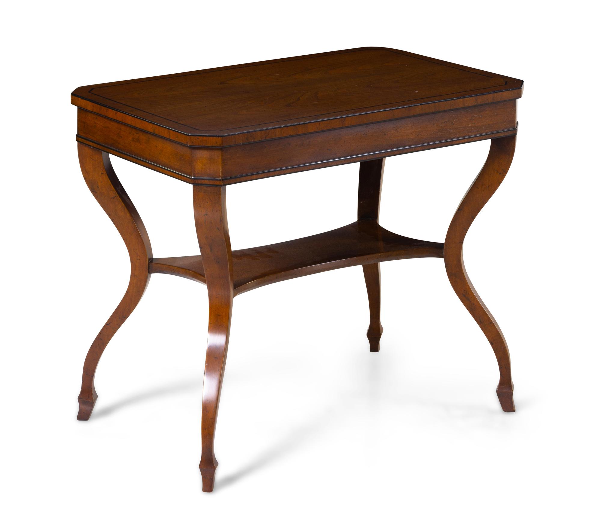An American Parcel Ebonized Occasional Table