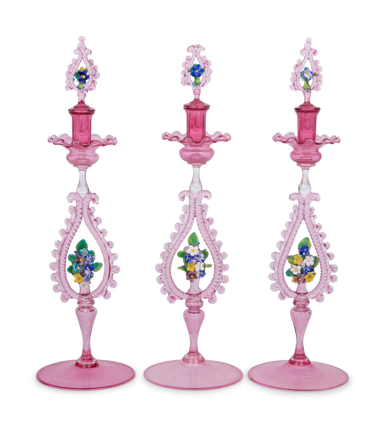 A Venetian Glass Table Garniture